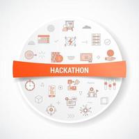 hackathon concept with icon concept with round or circle shape vector