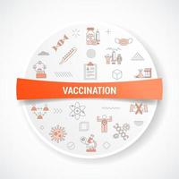 vaccination concept with icon concept with round or circle shape vector