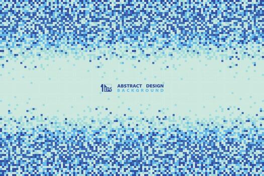 Abstract blue square pattern center design 8bit decorative for modern technology. illustration vector eps10