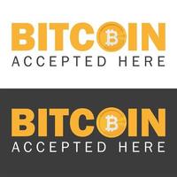 Bitcoin accepted sticker icon banner with text bitcoind accepted here vector