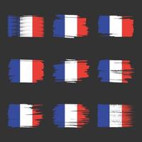trazos de pincel de bandera de francia pintados vector