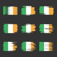 Ireland flag brush strokes painted vector