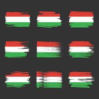 Hungary flag brush strokes painted vector