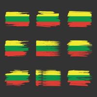 trazos de pincel de bandera de lituania pintados