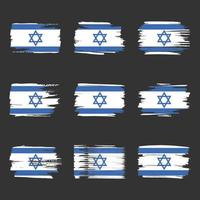 trazos de pincel de bandera de israel pintados vector