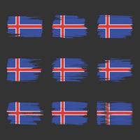 trazos de pincel de bandera de islandia pintados vector