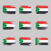 trazos de pincel de bandera de sudán pintados