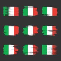 Italy flag brush strokes painted vector