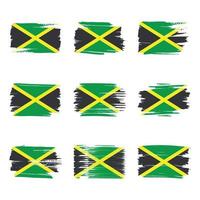 trazos de pincel de bandera de jamaica pintados vector