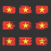 trazos de pincel de bandera de vietnam pintados vector