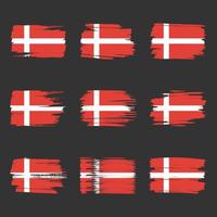 Denmark flag brush strokes painted vector