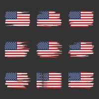 American flag brush strokes painted vector