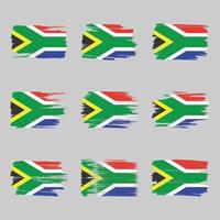 trazos de pincel de bandera de sudáfrica pintados vector