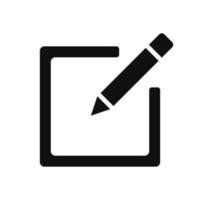 Pencil and paper note icon. Editorial, edit file and writing symbol illustration
