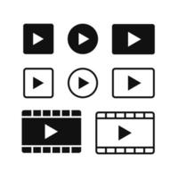 Play video and music media icon and button vector