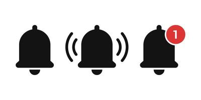 Bell alert notification icon vector set