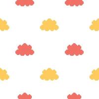 seamless pattern of colorful clouds with pixel theme style vector