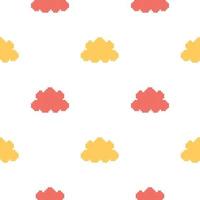 seamless pattern of colorful clouds with pixel theme style vector