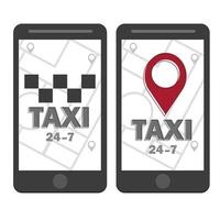 Vector taxi icon. Map pin with taxi checks sign. Vector illustration