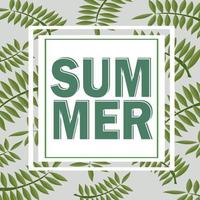 Green summer tropical background with exotic palm leaves and plants. floral vector