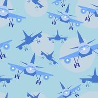 Kids seamless pattern with airplanes - Baby pattern vector