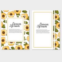 Vintage frame - peach or apricot for menu design. Summer or autumn template vector