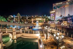 Las Vegas, Nevada- Evening city lights and street views photo