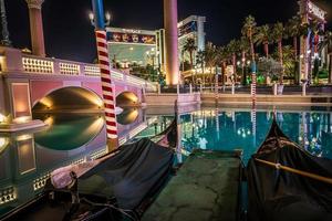 Las Vegas, Nevada- Evening city lights and street views photo