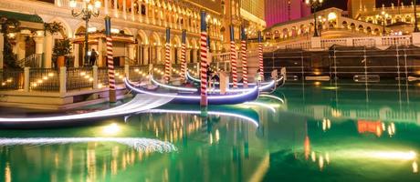 Las Vegas, Nevada, 2021 - Las Vegas gondolas at night photo