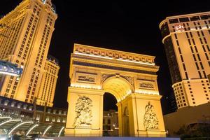 Las Vegas, Nevada- Evening city lights and street views photo