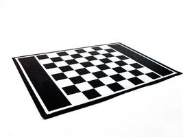 Chessboard black and white table on a white background. photo