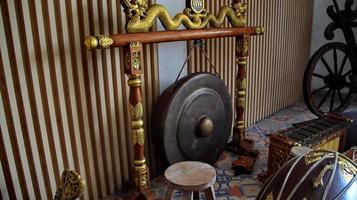 Traditional musical instrument from the Indonesian Javanese. The Gamelan music of Indonesia. A set of Javanese gamelan musical instruments photo