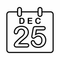 Christmas Calendar Icon Line ... vector