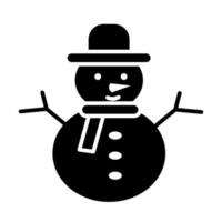 Snowman Icon Black and White ... vector