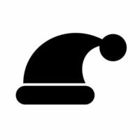 Santa Hat Icon Black and Whit... vector