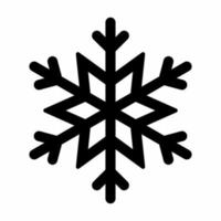 icono de copo de nieve blanco y negro vector