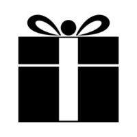 Gift Box Icon Black and White... vector
