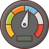 iconos de línea de color del medidor de velocidad vector