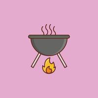 grilled color line icon vector