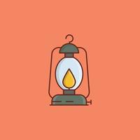 lantern color line icon vector