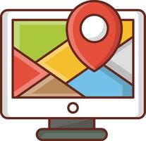 iconos de línea de color de mapa de ubicación gps
