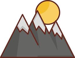 iconos de línea de color de montaña vector