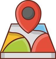 location map colour Line icons vector