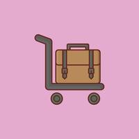 luggage color line icon vector