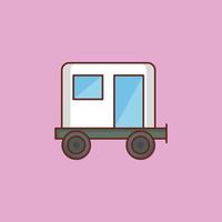 caravan color line icon vector