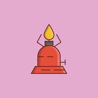 fire color line icon vector