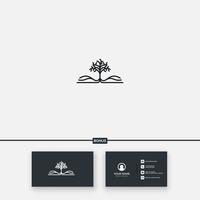 tree book story logo strong root modern line vector