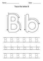 aprender el alfabeto inglés para niños. cómo escribir la letra b. vector