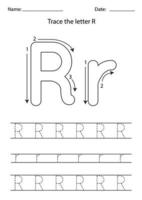 Learning English alphabet for kids. Letter R. vector