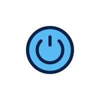 shutdown icon design vector symbol off, start, energy, power, button for multimedia